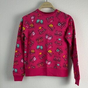 Athletic Works Pink Cat Print Kids Sweatshirt